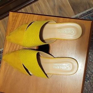 NWOT Catherine Malandrno slides...mustard